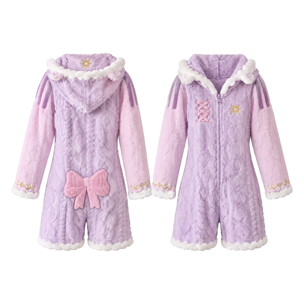 The Rapunzel Romper, back and front