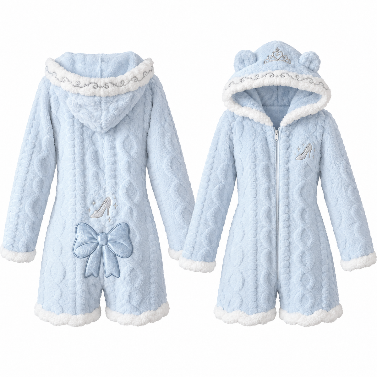 The Cinderella Romper, back and front
